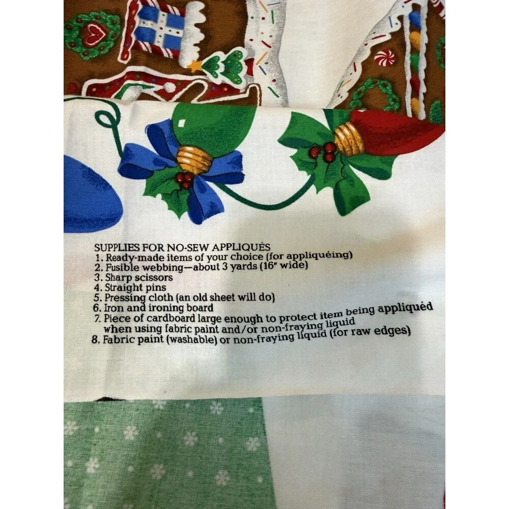 VIP Cranston Happy Holiday Appliques Christmas Fabric Panel Bear Gingerbread